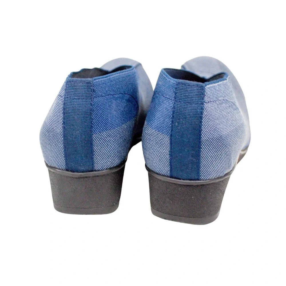 Charleston Shoe Co Cape Wedges Blue Fabric Blue Gray Slip On Shoes